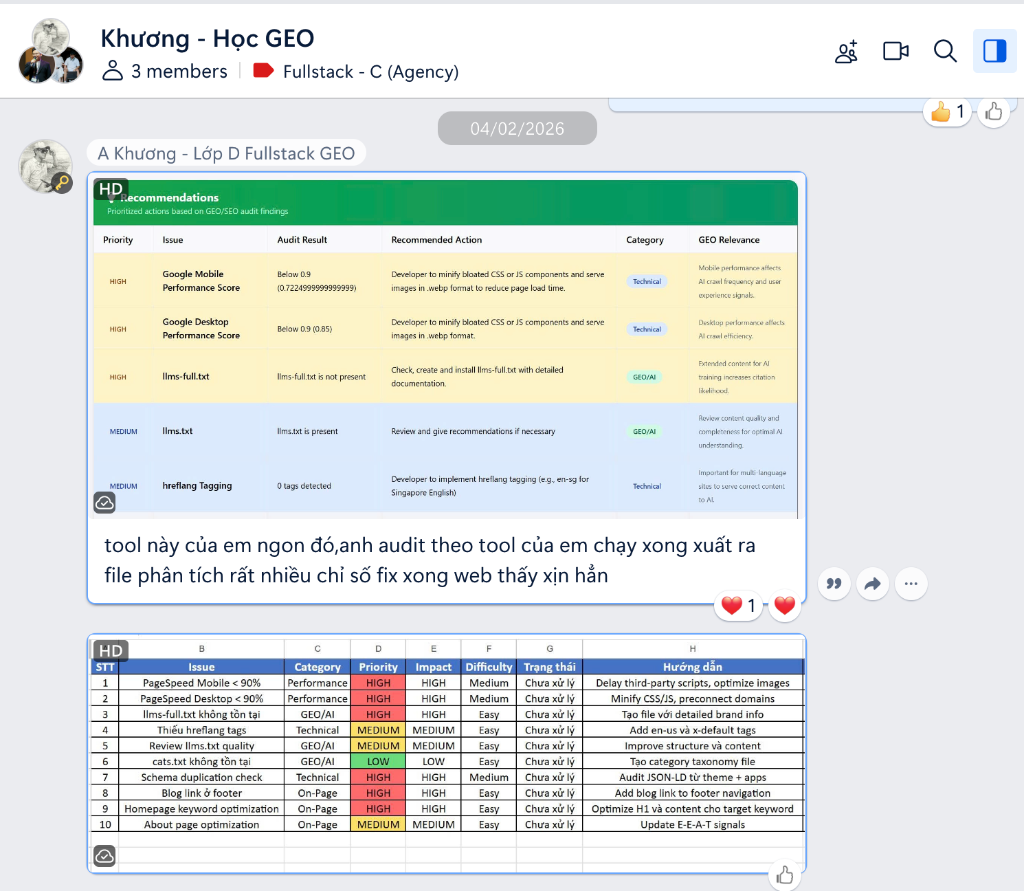 Screenshot Zalo · A Khương