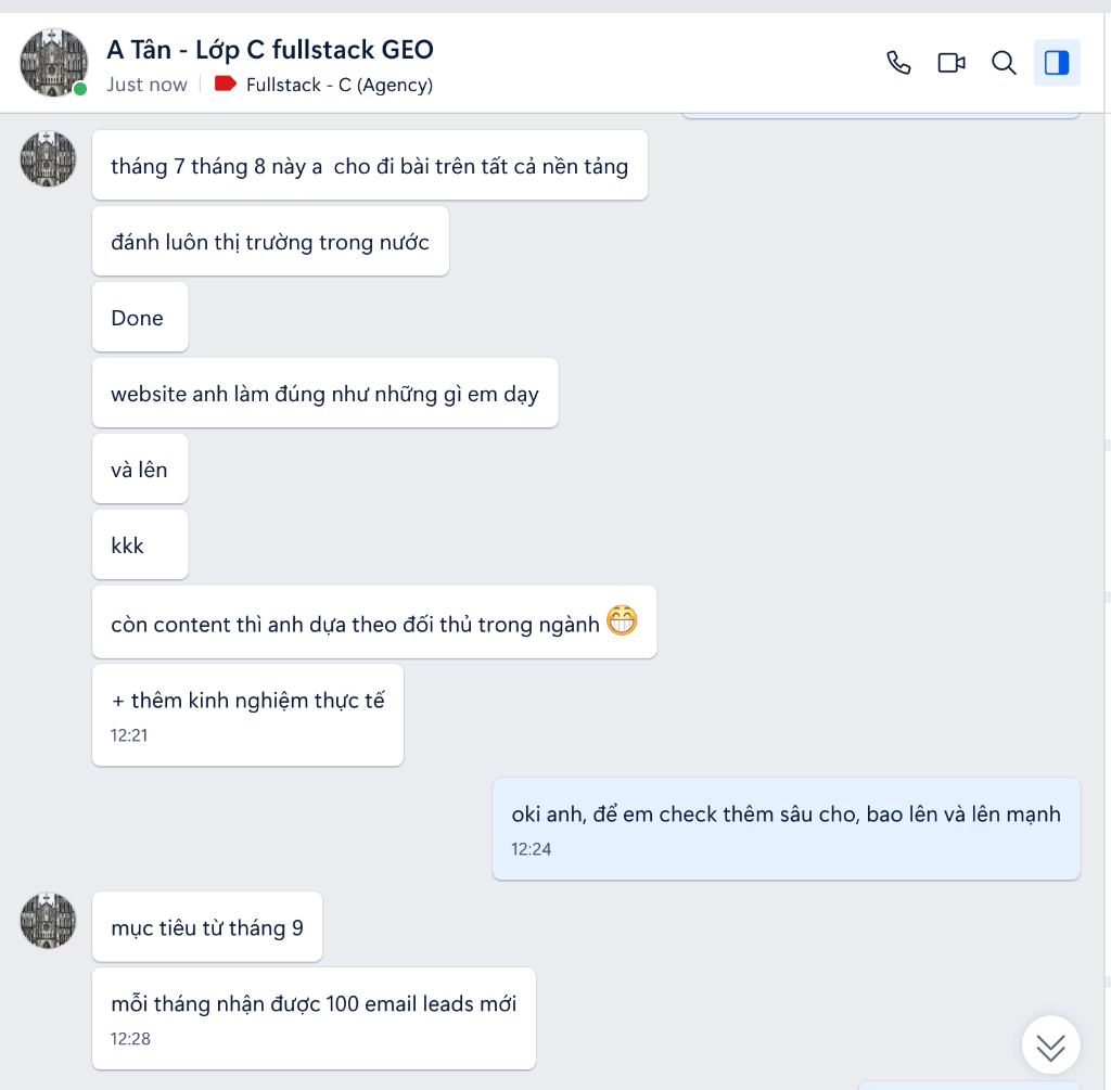 Screenshot Zalo · A Tân